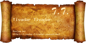 Tivadar Tivadar névjegykártya