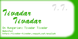 tivadar tivadar business card